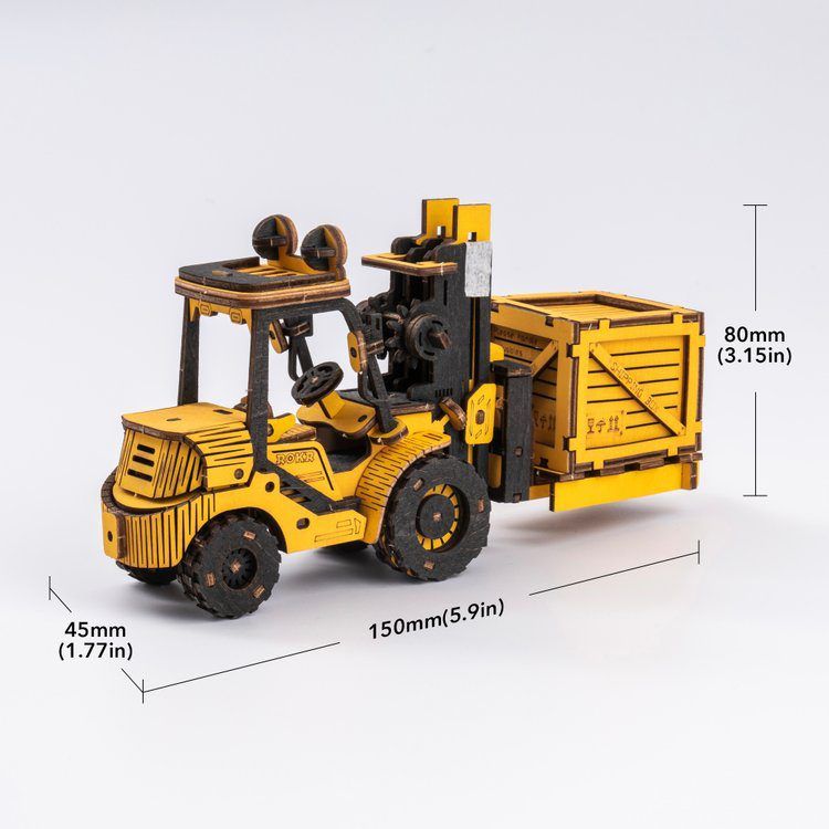  Mô Hình Gỗ 3D Lắp Ráp ROBOTIME ROKR Xe Nâng Hàng Hóa (Forklift) TG413K – WP246 