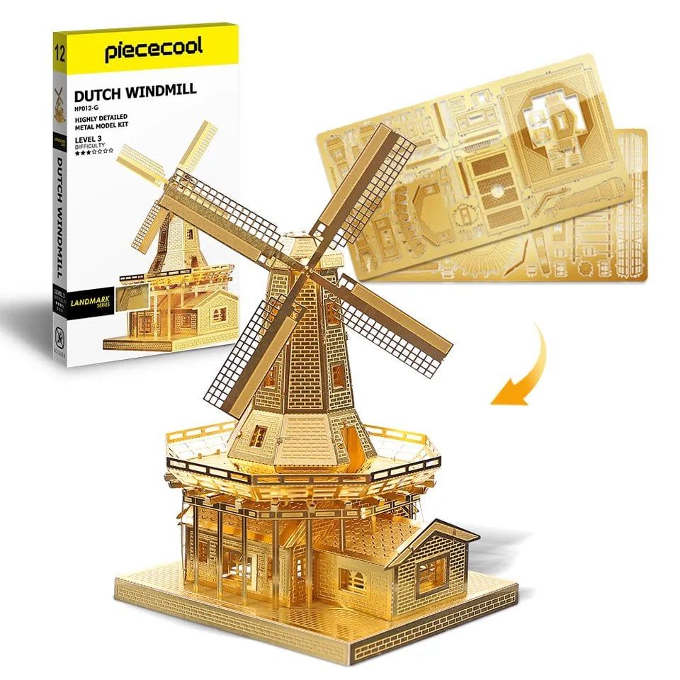  Mô Hình Kim Loại Lắp Ráp 3D Piececool Cối Xay Gió (Dutch Windmill) HP012-G – MP253 