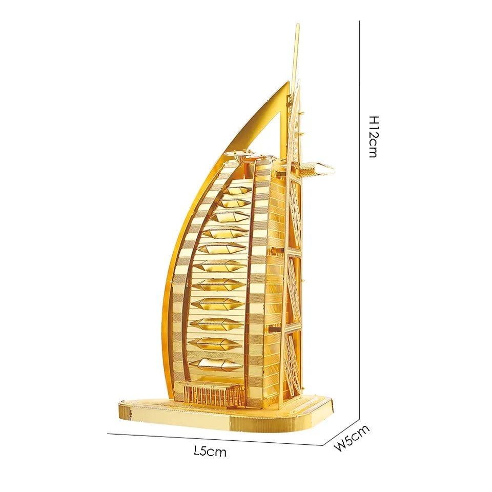  Mô Hình Kim Loại Lắp Ráp 3D Piececool Burj Al Arab (32 mảnh) HP001-G – MP088 