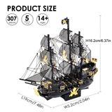  Mô Hình Kim Loại Lắp Ráp 3D Piececool Tàu Ngọc Trai Đen (307 mảnh, The Black Pearl) HP151-KG – MP964 
