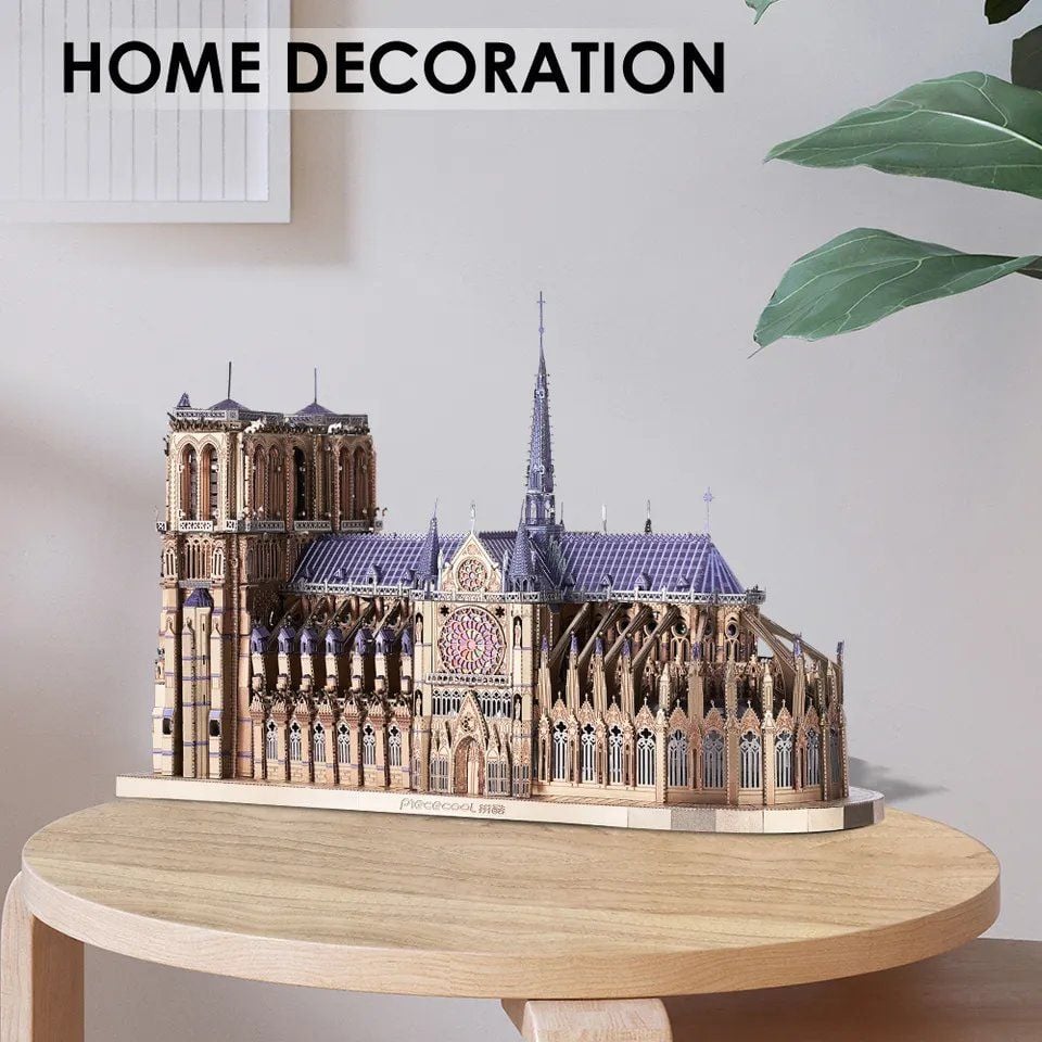  Mô Hình Kim Loại Lắp Ráp 3D Piececool Nhà Thờ Đức Bà Paris (382 mảnh, Notre Dame Cathedral) HP161-BS – MP963 
