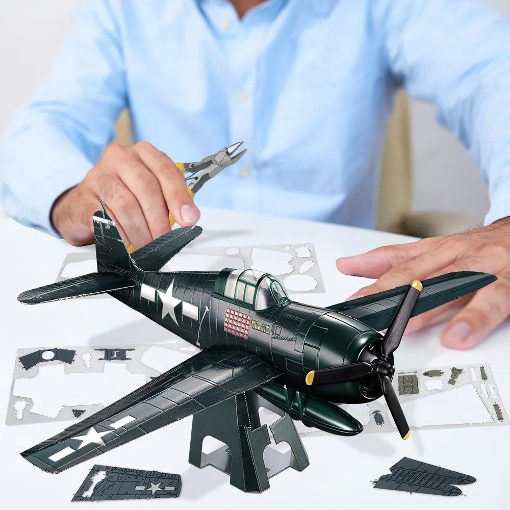  Mô Hình Kim Loại 3D Lắp Ráp Piececool Tiêm Kích (30 mảnh, GRUMMAN F6F HELLCAT) HP235-BS - MP1149 