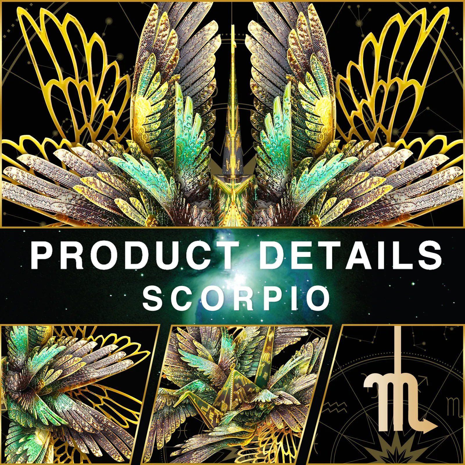  Mô Hình Kim Loại 3D Lắp Ráp Piececool Thiên Ngữ Hạc Bọ Cạp (39 mảnh, Scorpio) HIP071-GN - MP1146 