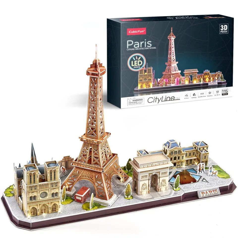  Mô Hình Giấy 3D Lắp Ráp CubicFun Paris Cityline (115 mảnh, đèn LED) L525h - PP026 