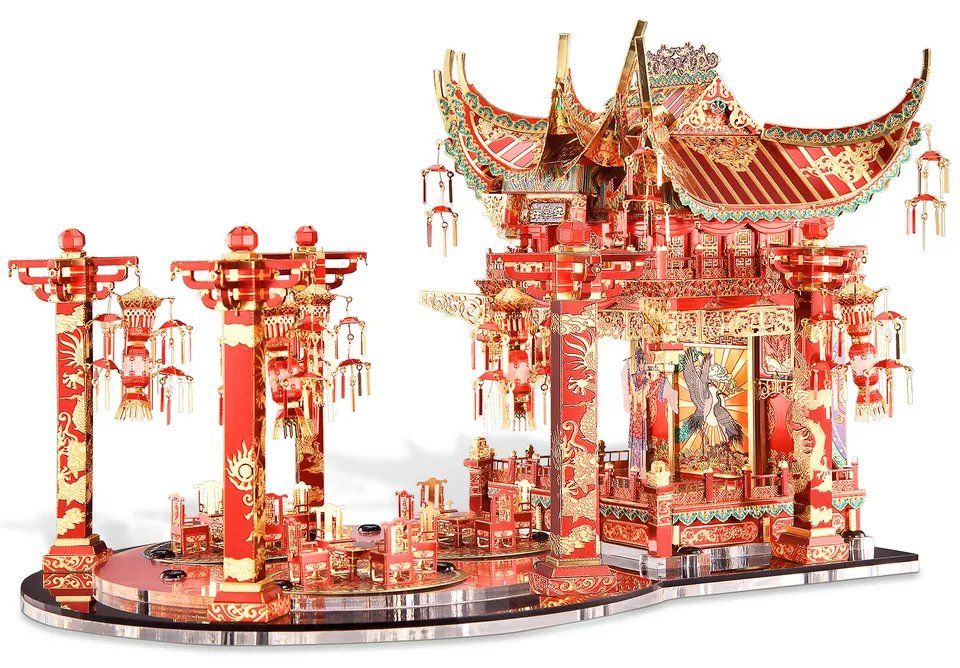  Mô Hình Kim Loại 3D Lắp Ráp Piececool Nhà Hát Hồng Hải Đường (663 mảnh, Red Crabapple Theater) P150-GRN - MP877 