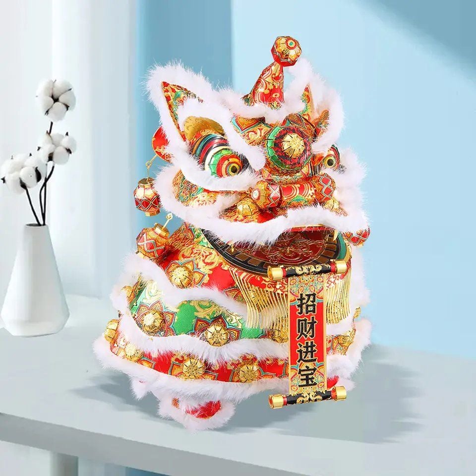  Mô Hình Kim Loại 3D Lắp Ráp Piececool Con Lân (White Dancing Lion) P141-GRN - MP831 