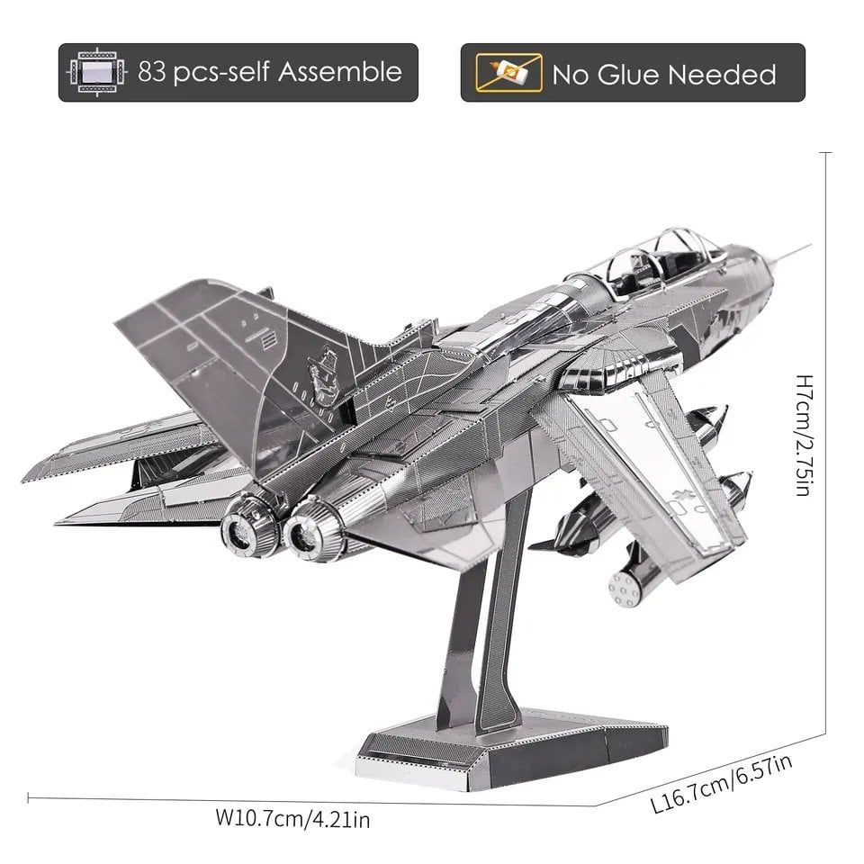  Mô Hình Kim Loại Lắp Ráp 3D Piececool Tiêm Kích Tornado Fighter Jets – MP160 