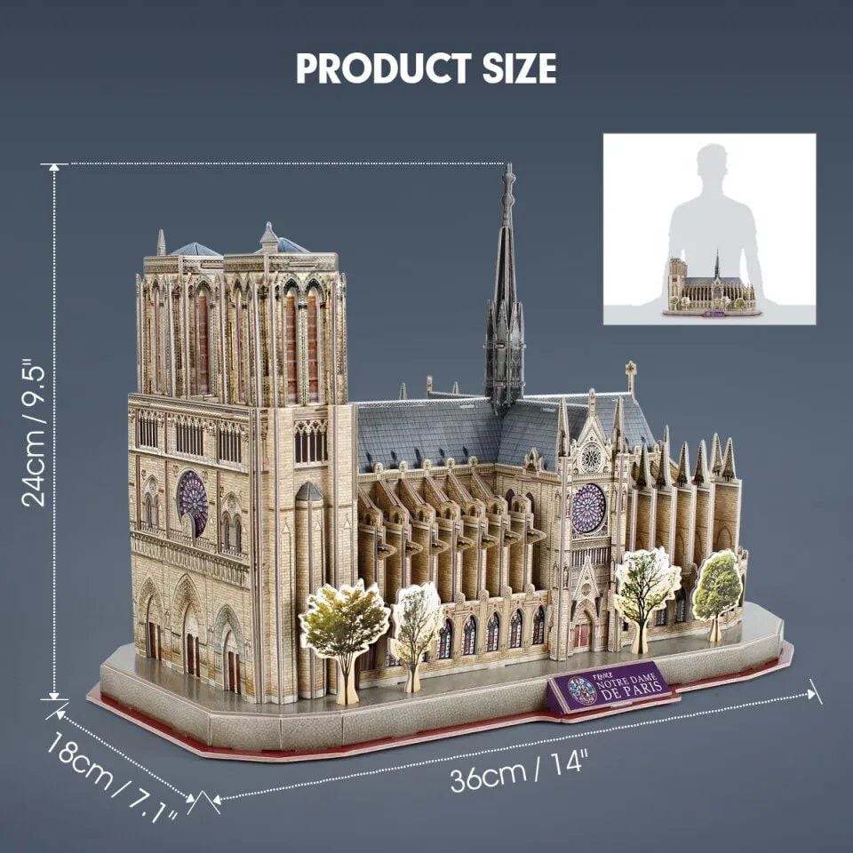  Mô Hình Giấy 3D Lắp Ráp CubicFun Nhà Thờ Đức Bà Paris (128 mảnh, National Geographic Notre Dame de Paris) DS0986h - PP061 