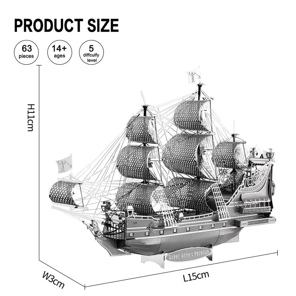  Mô Hình Kim Loại Lắp Ráp 3D Piececool The Queen Anne's Revenge (63 mảnh) HP038-S – MP086 
