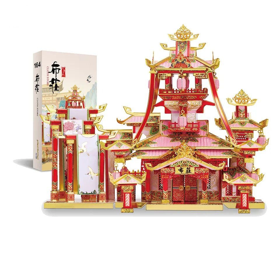  Mô Hình Kim Loại 3D Lắp Ráp Piececool Tiệm Bán Vải (282 mảnh, Cloth Store) P164-GR - MP1033 