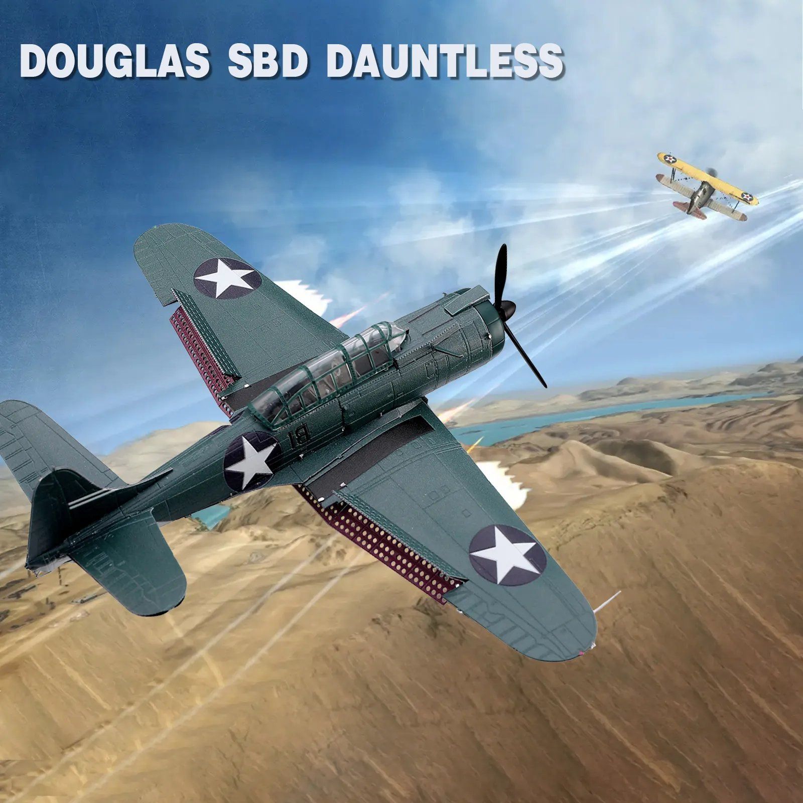  Mô Hình Kim Loại 3D Lắp Ráp Piececool Tiêm Kích (44 mảnh, DOUGLAS SBD DAUNTLESS) HP233-BS - MP1148 