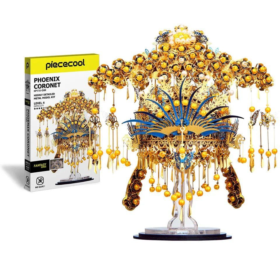  Mô Hình Kim Loại Lắp Ráp 3D Piececool Mão Phượng Hoàng (818 mảnh, Phoenix Coronet) HP115-GBK - MP603 