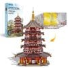 Mô Hình Kim Loại Lắp Ráp 3D Piececool Tháp Lôi Phong (796 mảnh, Leifeng Pagoda) HP111-RKS – MP445