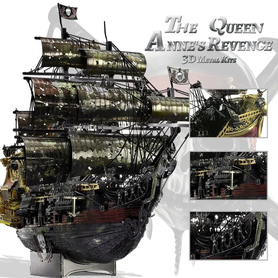  Mô Hình Kim Loại 3D Lắp Ráp Piececool The Queen Anne's Revenge (439 mảnh, Nhiều Màu) HP239-KG - MP1128 