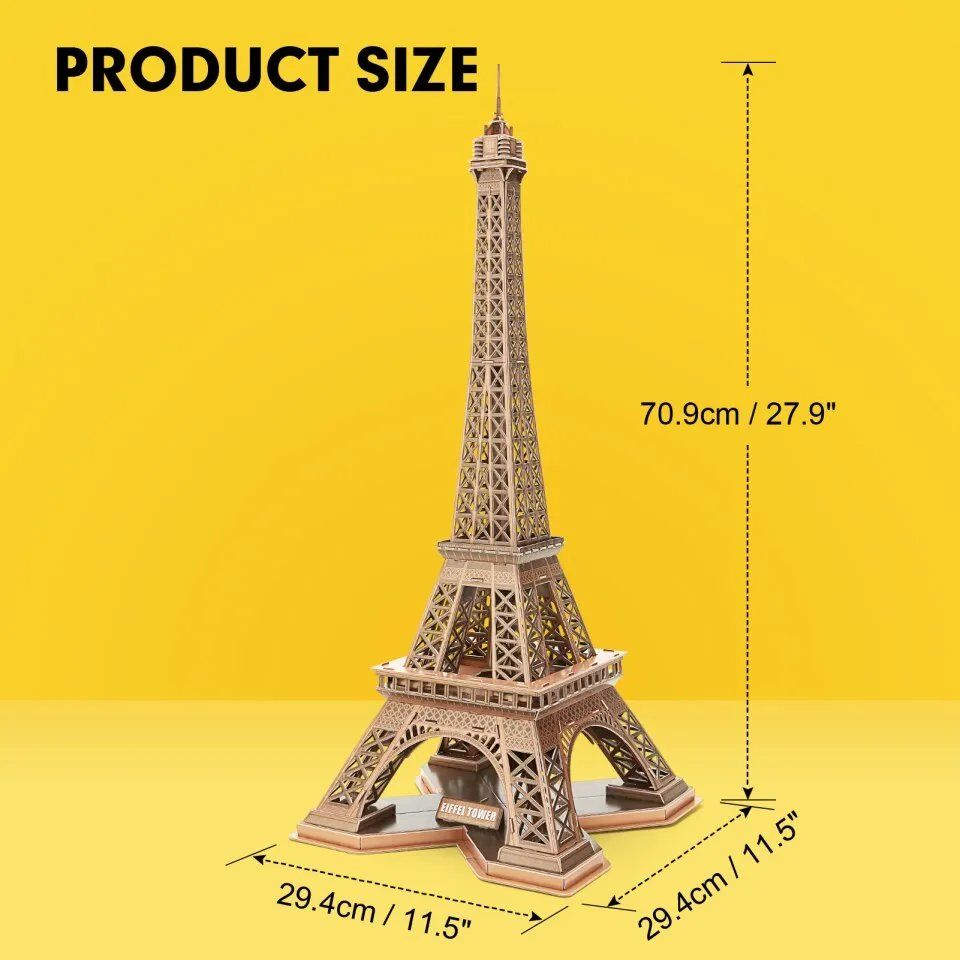  Mô Hình Giấy 3D Lắp Ráp CubicFun Tháp Eiffel DS0998h (80 mảnh, National Geographic Eiffel Tower) - PP065 