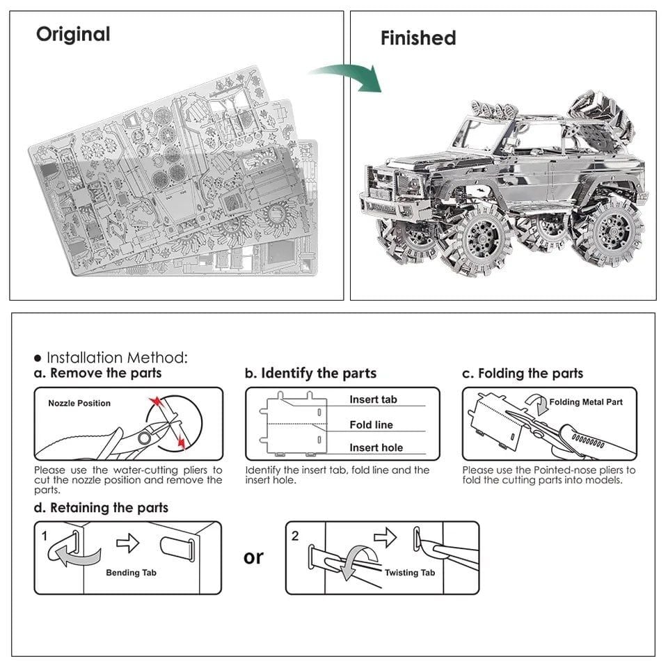  Mô Hình Kim Loại Lắp Ráp 3D Piececool Xe Vượt Địa Hình SUV Off-Road – MP219 