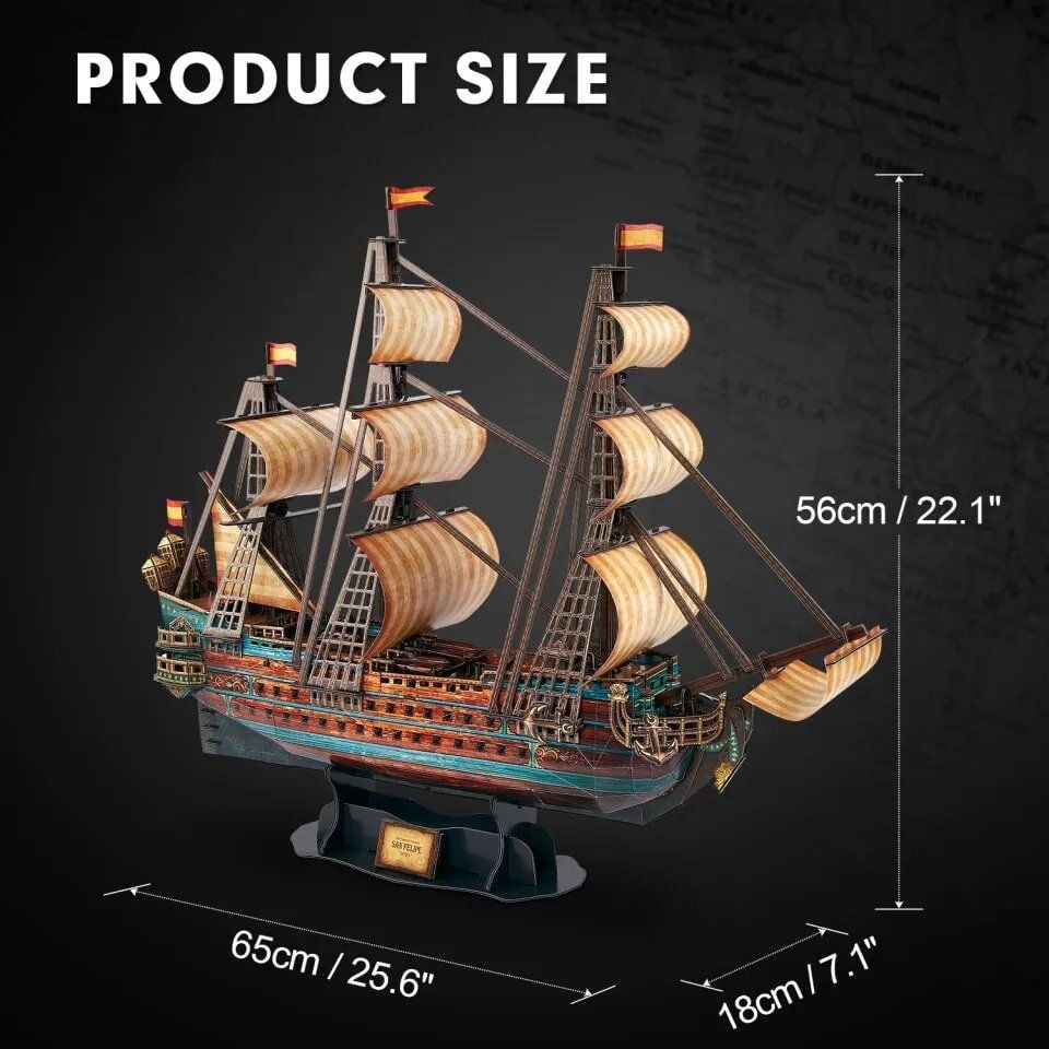 Mô Hình Giấy 3D Lắp Ráp CubicFun Thuyền San Felipe (248 mảnh) T4017h - PP047 