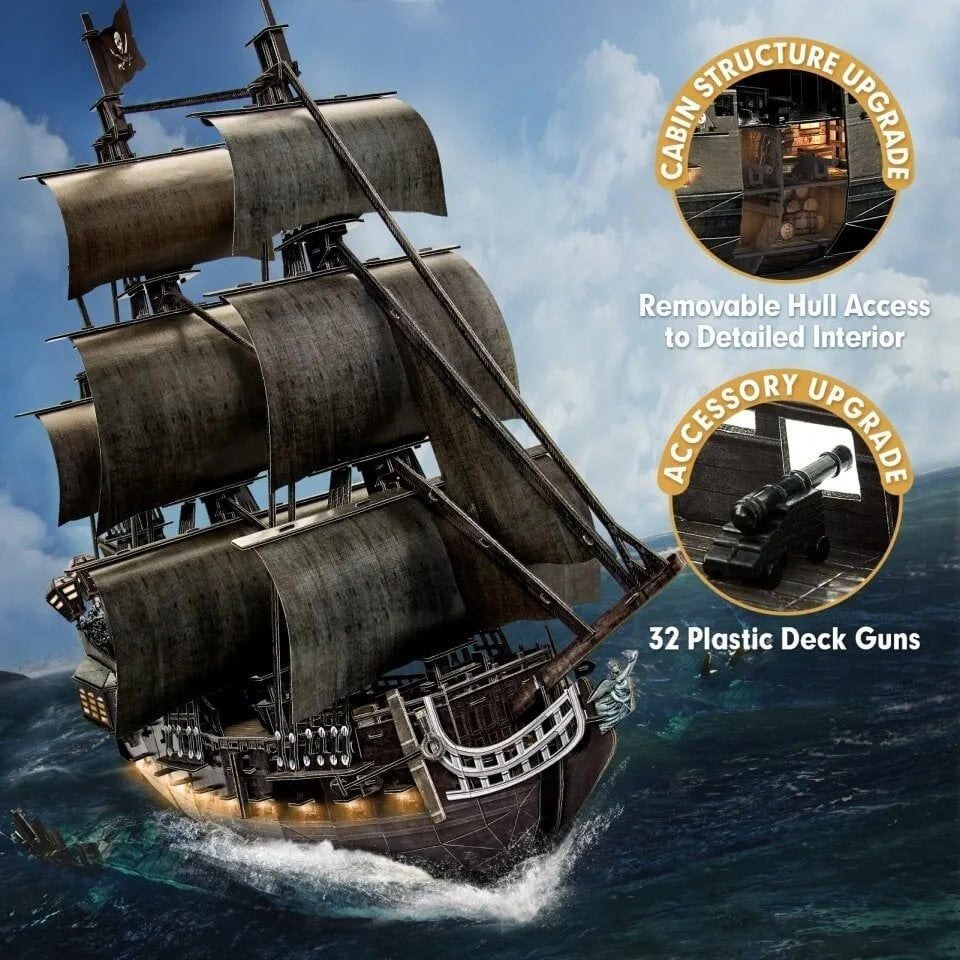  Mô Hình Giấy 3D Lắp Ráp CubicFun The Queen Anne's Revenge (248 mảnh, đèn LED) L522h - PP023 