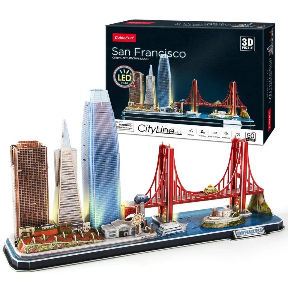  Mô Hình Giấy 3D Lắp Ráp CubicFun San Francisco Cityline (90 mảnh, đèn LED) L524h - PP025 