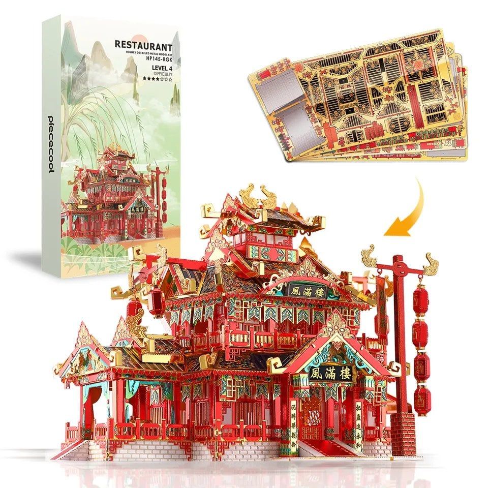  Mô Hình Kim Loại 3D Lắp Ráp Piececool Phong Mãn Lầu (The Restaurant) HP145-RGK - MP866 