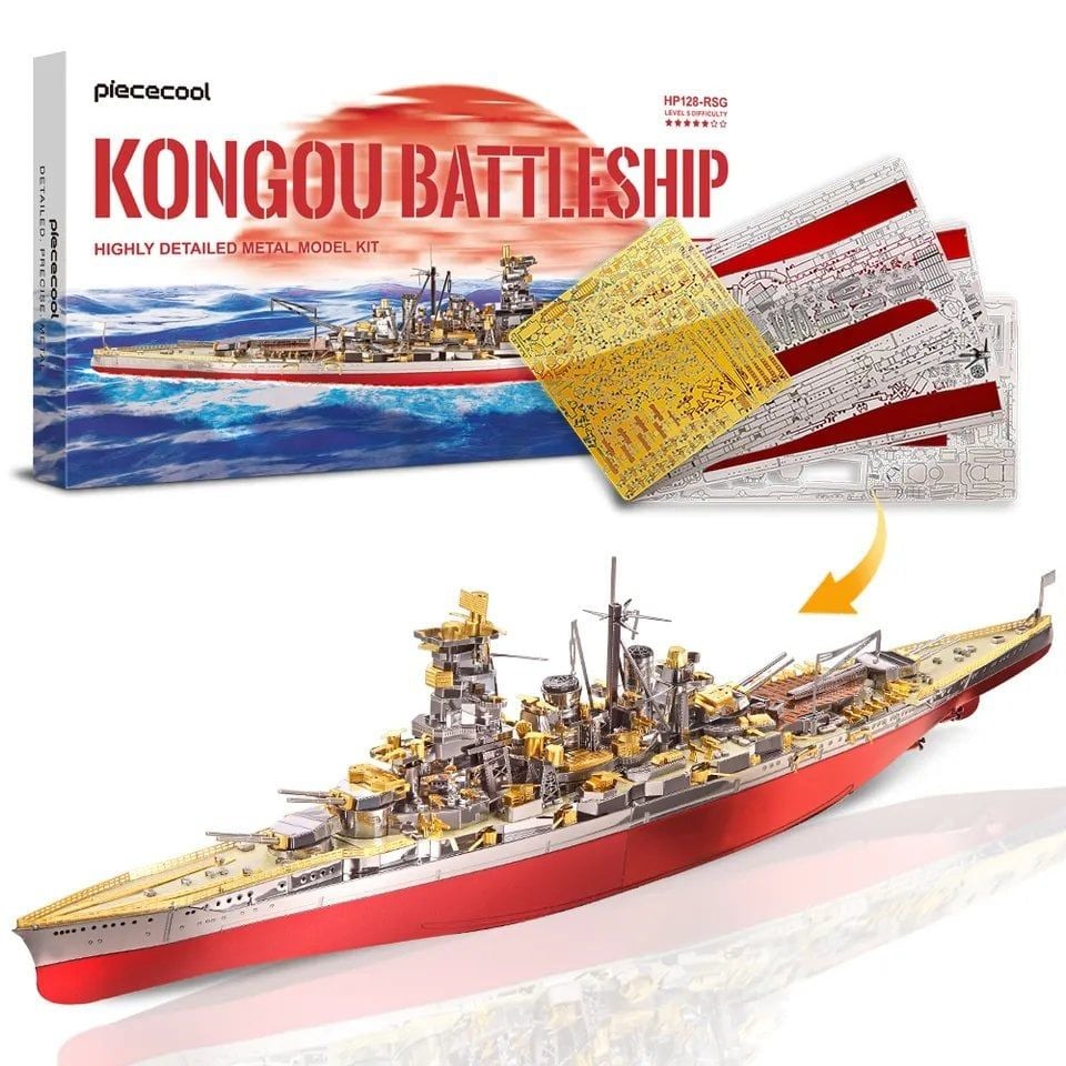  Mô Hình Kim Loại Lắp Ráp 3D Piececool Thiết Giáp Hạm Kongou Battleship HP128-RSG - MP770 