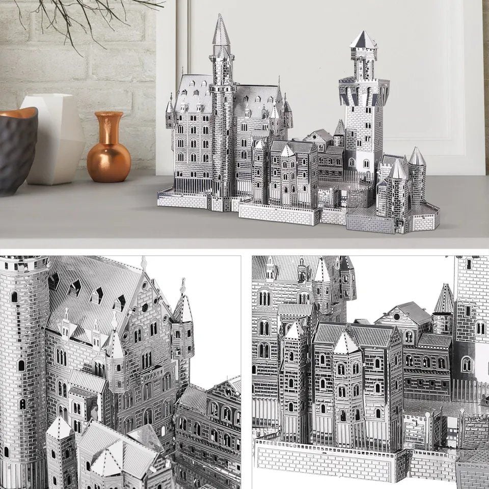  Mô Hình Kim Loại Lắp Ráp 3D Piececool Lâu Đài Cổ Tích (64 mảnh, Neuschwanstein Castle) HP013-S – MP380 