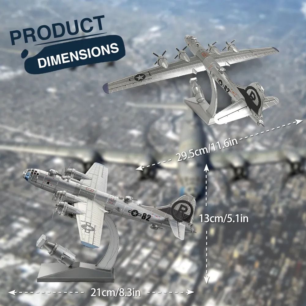  Mô Hình Kim Loại 3D Lắp Ráp Piececool Máy Bay Ném Bom Hạng Nặng B-29 (150 mảnh, B-29 Superfortress) HP310-WS - MP1226 