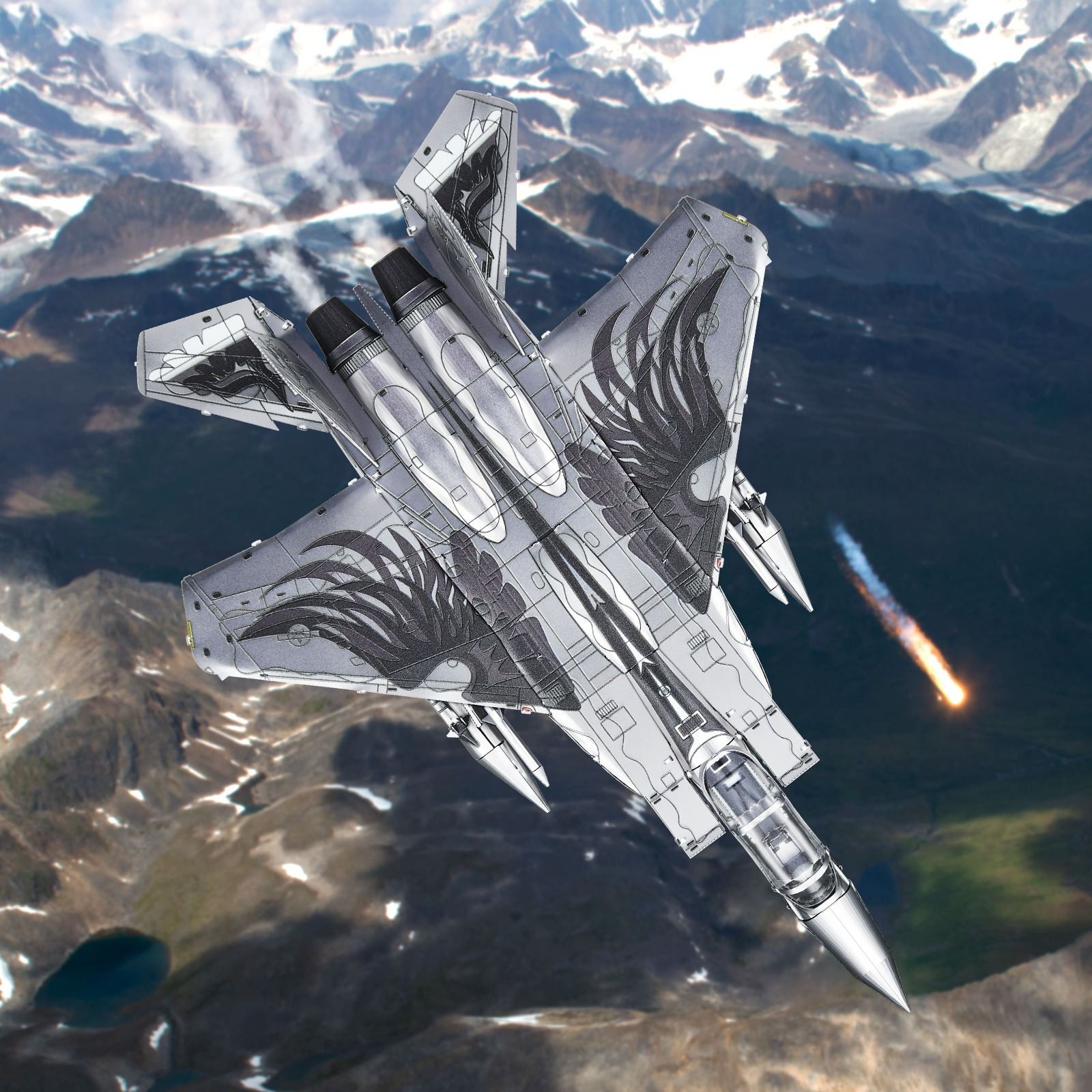  Mô Hình Kim Loại 3D Lắp Ráp Piececool Máy Bay Tiêm Kích F-15 (84 mảnh, F-15 Eagle) HP354-SK - MP1230 