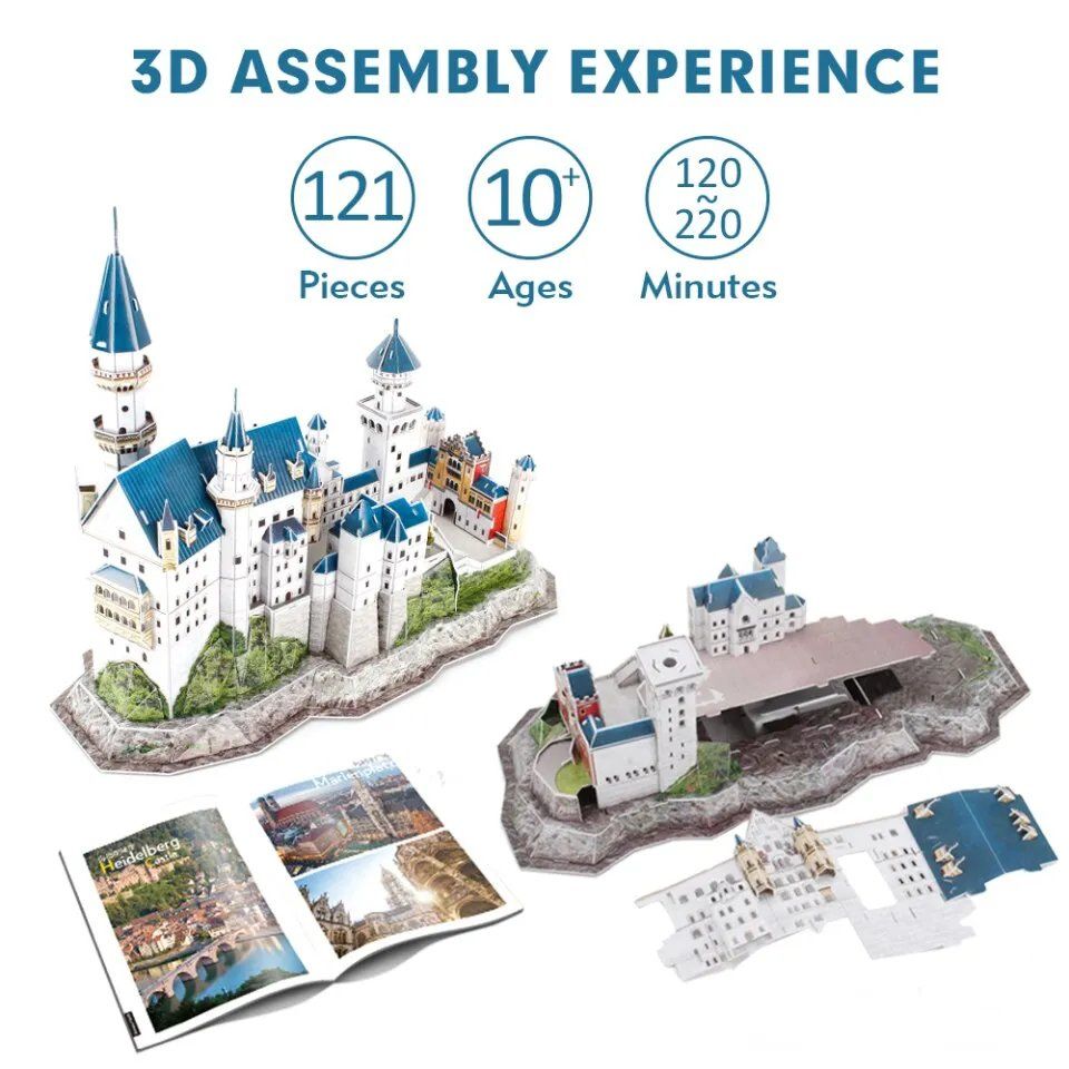  Mô Hình Giấy 3D Lắp Ráp CubicFun Lâu Đài Neuschwanstein (128 mảnh, National Geographic Germany Neuschwanstein Castle) DS0990h - PP062 