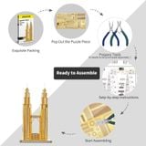  Mô Hình Kim Loại Lắp Ráp 3D Piececool Tháp Đôi (38 mảnh, Petronas) HP006-G – MP070 