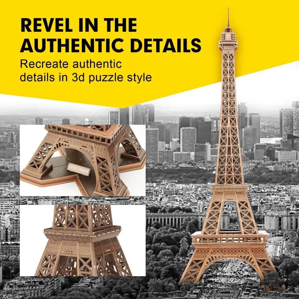  Mô Hình Giấy 3D Lắp Ráp CubicFun Tháp Eiffel DS0998h (80 mảnh, National Geographic Eiffel Tower) - PP065 