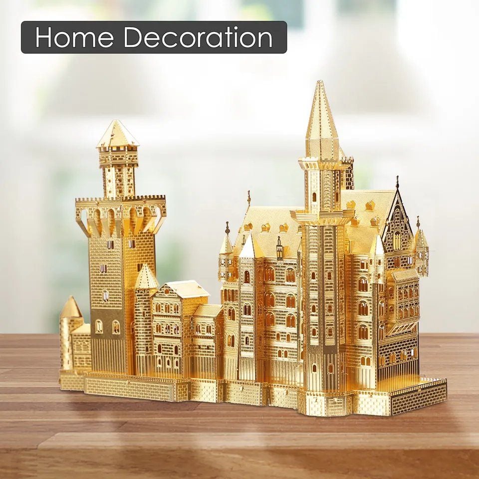  Mô Hình Kim Loại Lắp Ráp 3D Piececool Lâu Đài Cổ Tích (818 mảnh, Neuschwanstein Castle) HP013-G – MP090 
