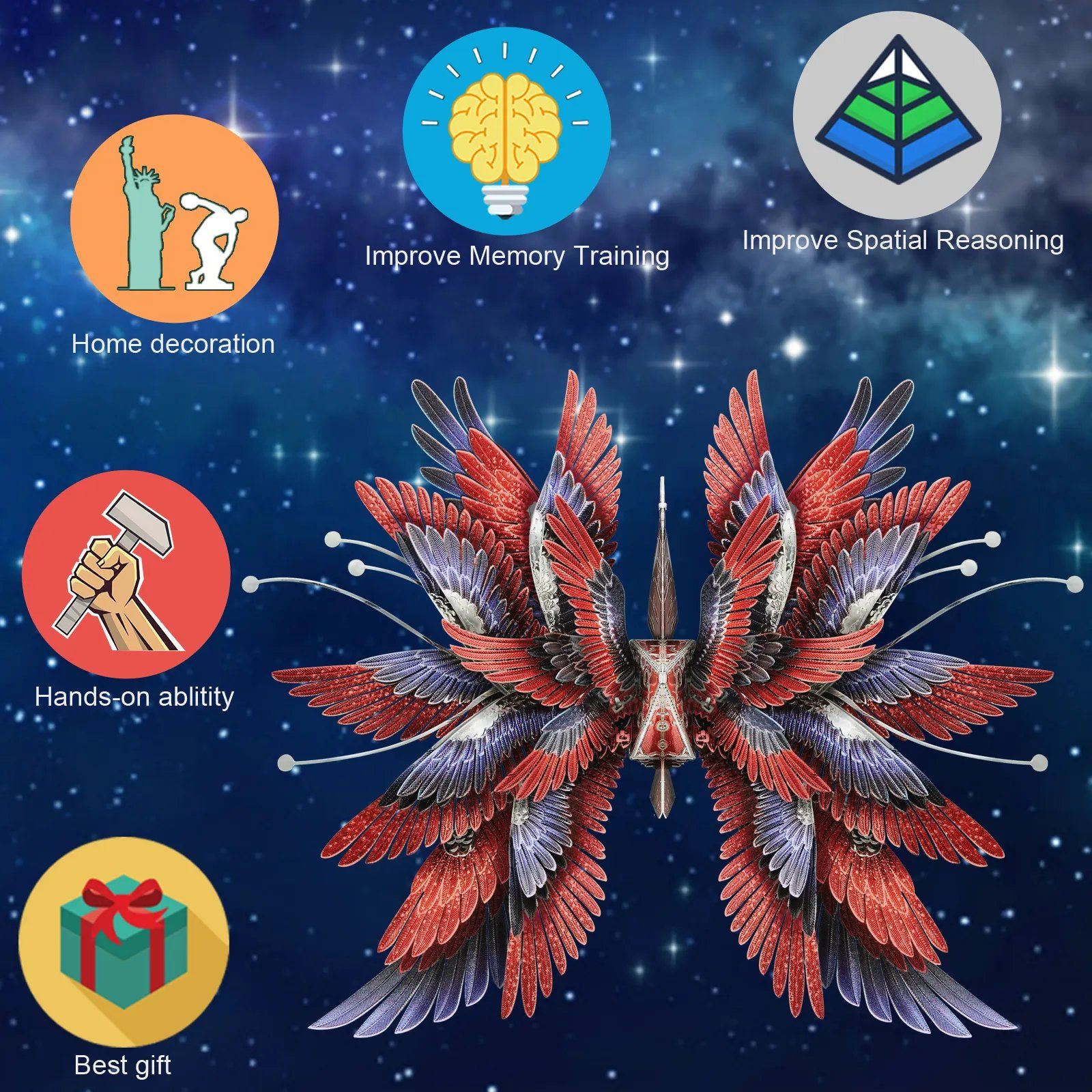  Mô Hình Kim Loại 3D Lắp Ráp Piececool Thiên Ngữ Hạc Kim Ngưu (47 mảnh, Taurus) IP065-RS - MP1140 