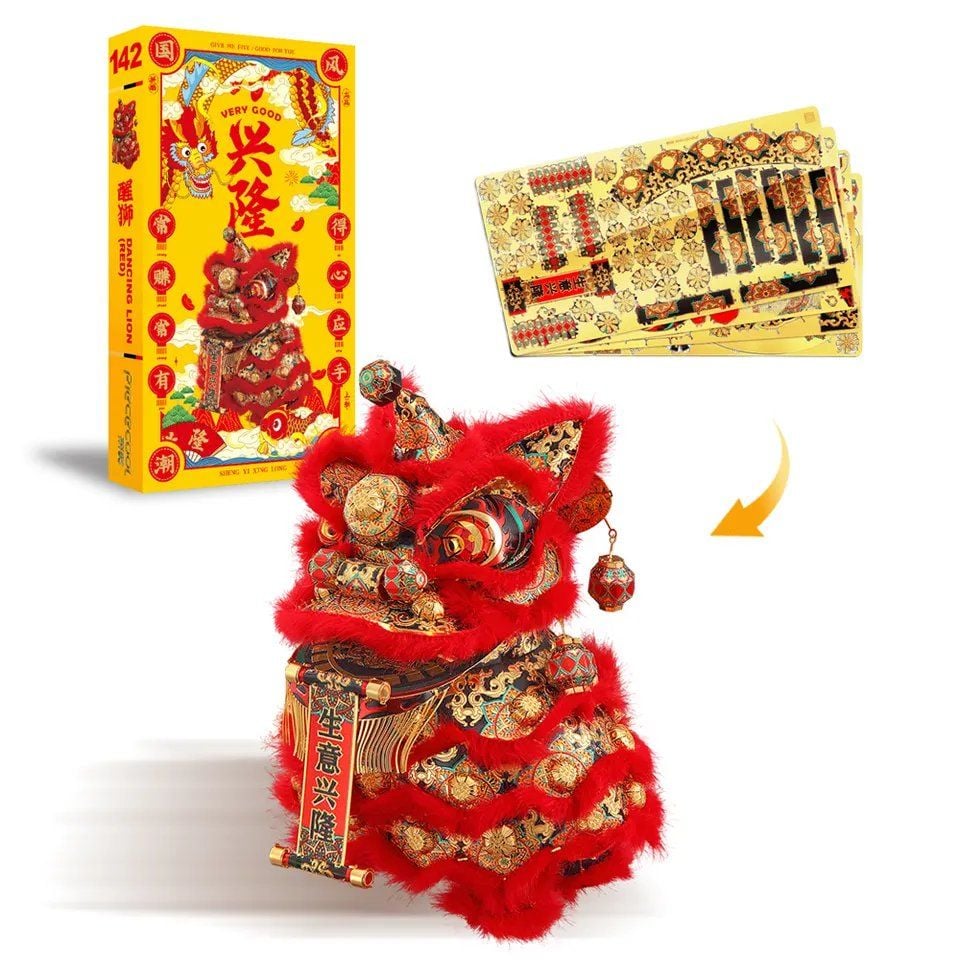 Mô Hình Kim Loại 3D Lắp Ráp Piececool Red Dancing Lion P142-GKR ...