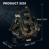 Mô Hình Giấy 3D Lắp Ráp CubicFun The Queen Anne's Revenge (248 mảnh, đèn LED) L522h - PP023 