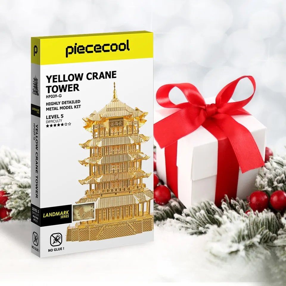  Mô Hình Kim Loại Lắp Ráp 3D Piececool Hoàng Hạc Lâu (84 mảnh, Yellow Crane Tower) HP039-G – MP080 