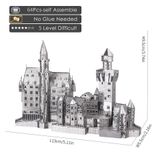  Mô Hình Kim Loại Lắp Ráp 3D Piececool Lâu Đài Cổ Tích (64 mảnh, Neuschwanstein Castle) HP013-S – MP380 
