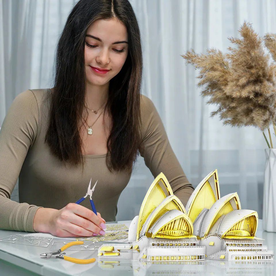  Mô Hình Kim Loại 3D Lắp Ráp Piececool Nhà Hát Con Sò (122 mảnh, Sydney Opera House) HP259-WG - MP1152 