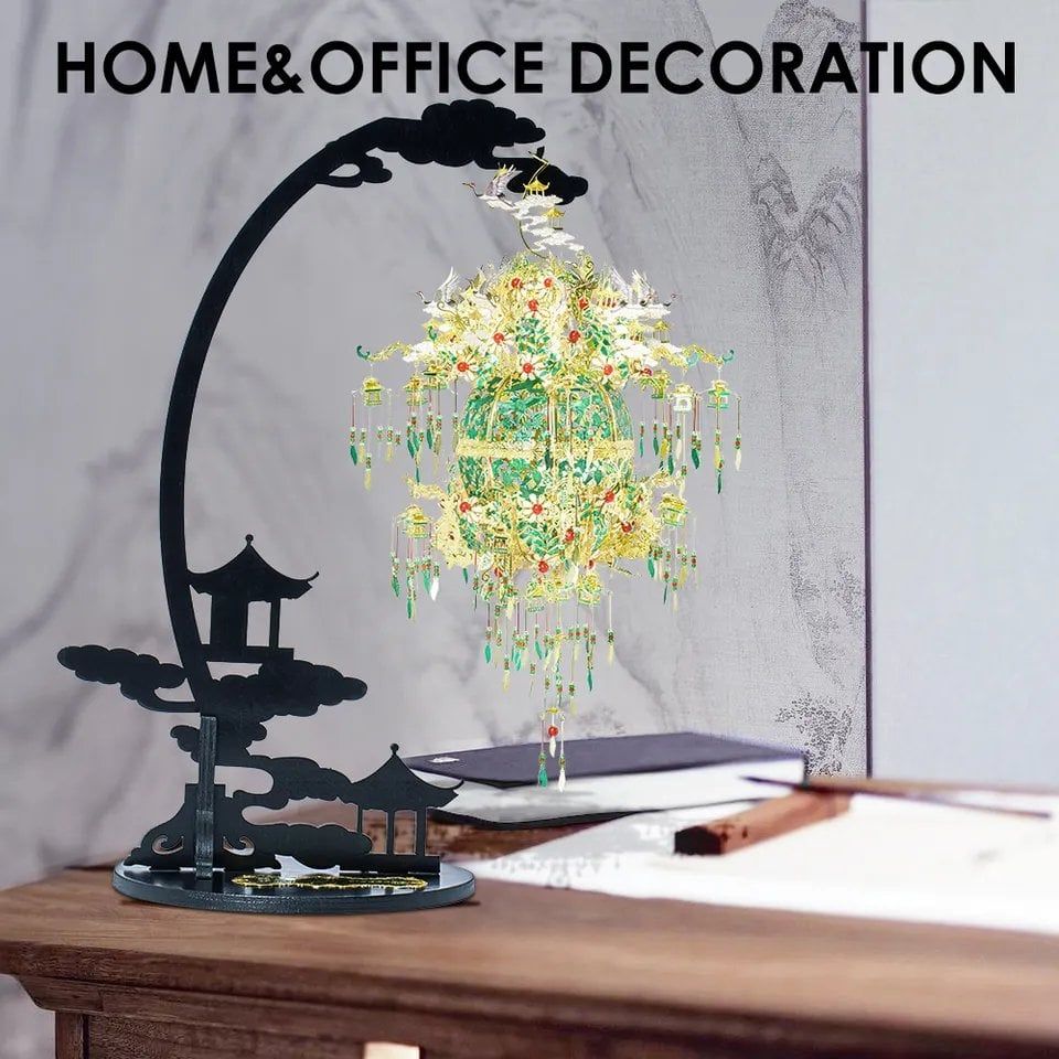  Mô Hình Kim Loại Lắp Ráp 3D Piececool Lồng Đèn Hoa Điểu (592 mảnh, The Flower And Bird Patterns) HIP004-GN – MP933 