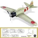  Mô Hình Kim Loại 3D Lắp Ráp Piececool Tiêm Kích (29 mảnh, MITSUBISHI A6M ZERO) HP234-RS - MP1150 