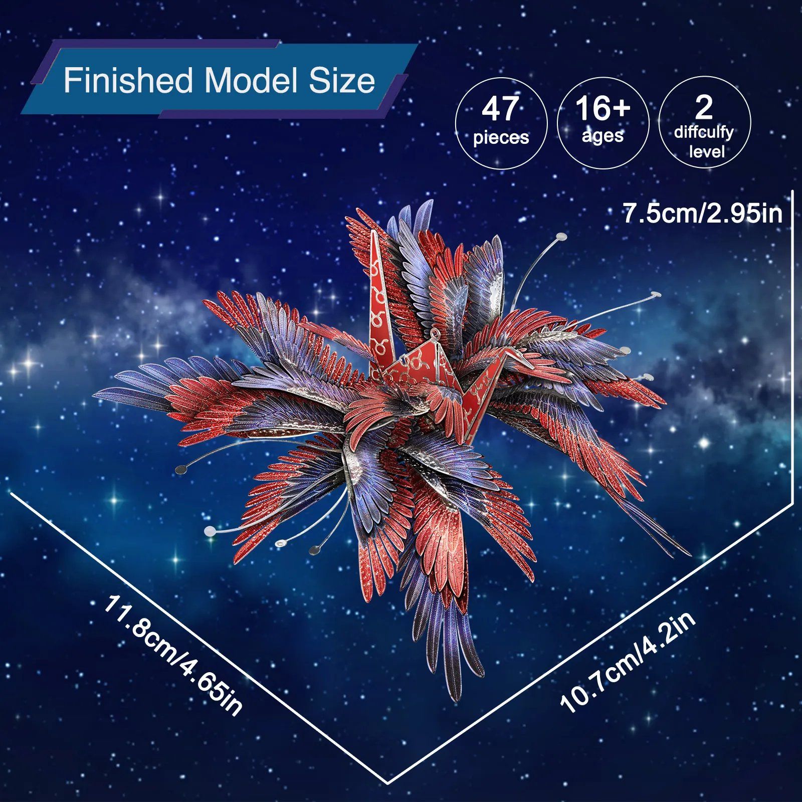  Mô Hình Kim Loại 3D Lắp Ráp Piececool Thiên Ngữ Hạc Kim Ngưu (47 mảnh, Taurus) IP065-RS - MP1140 