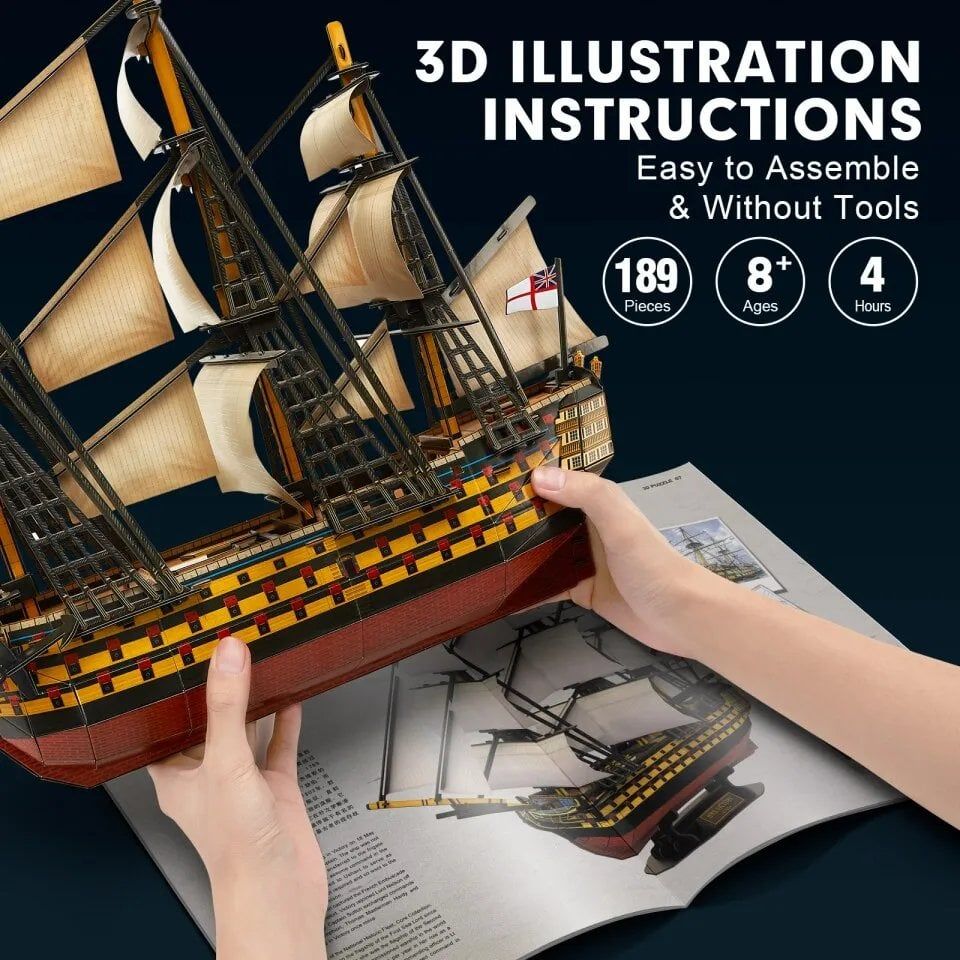  Mô Hình Giấy 3D Lắp Ráp CubicFun Thuyền HMS Victory T4019h (189 mảnh) - PP048 