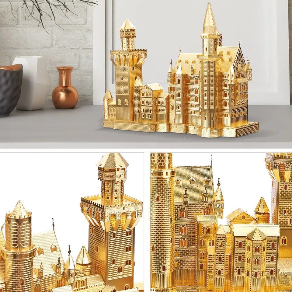  Mô Hình Kim Loại Lắp Ráp 3D Piececool Lâu Đài Cổ Tích (818 mảnh, Neuschwanstein Castle) HP013-G – MP090 