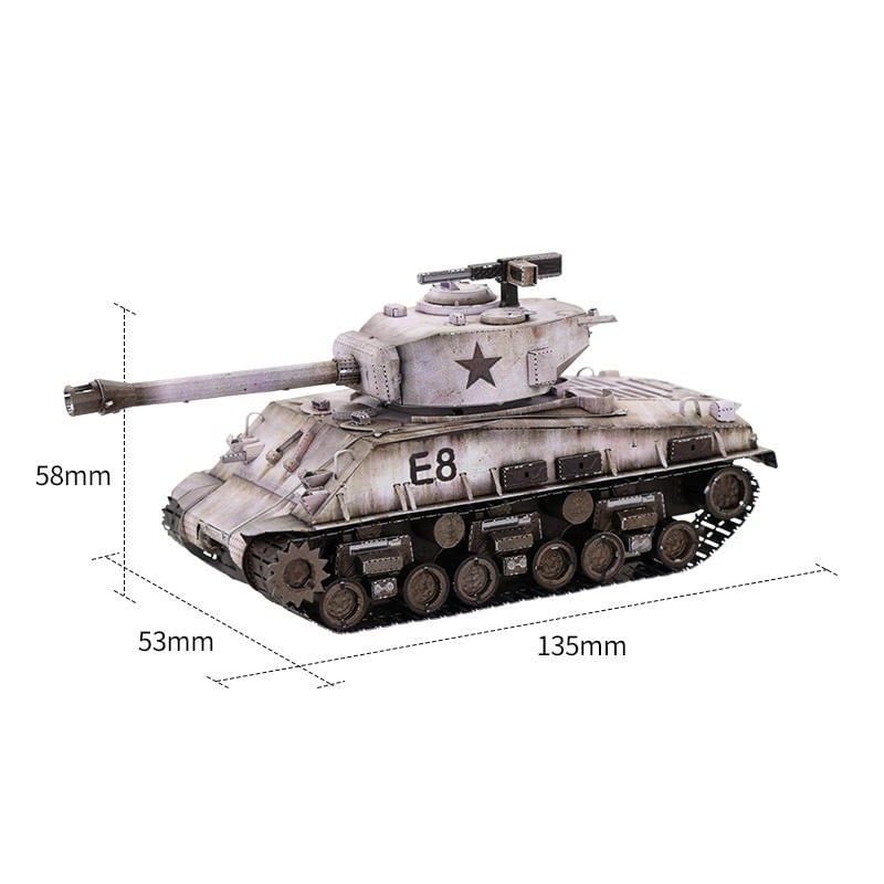  Mô Hình Kim Loại Lắp Ráp 3D MU Xe Tăng Hạng Trung Sherman M4 (169 mảnh, Sherman Medium Tank) YM-N038 – MP808 