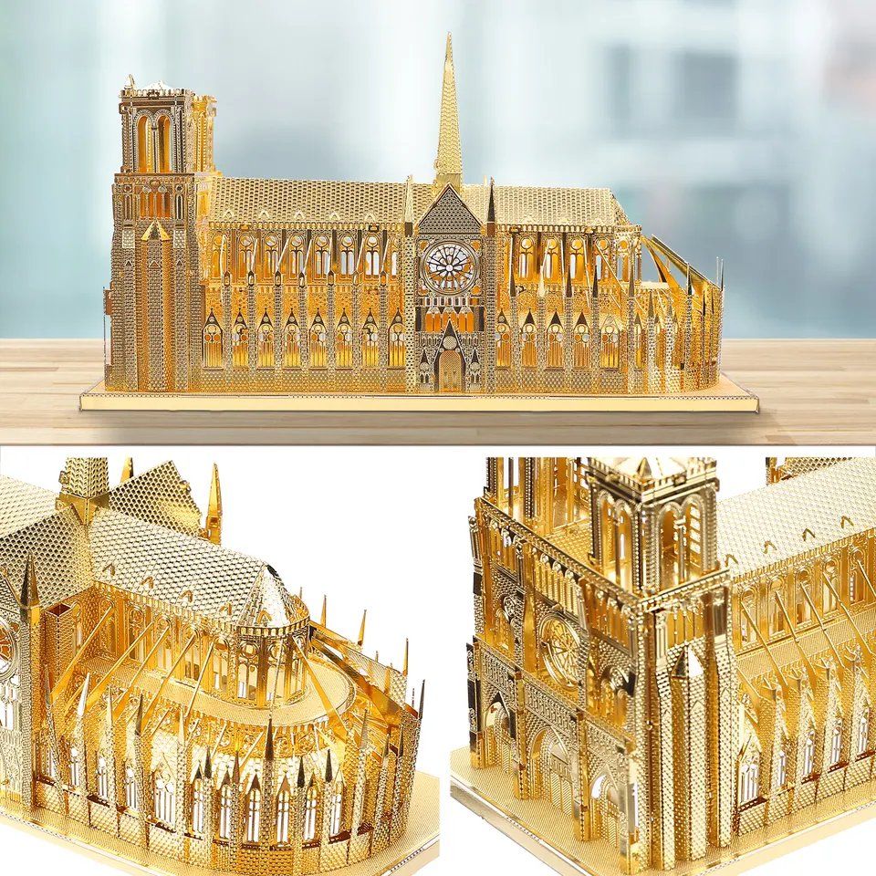  Mô Hình Kim Loại Lắp Ráp 3D Piececool Nhà Thờ Đức Bà (Notre Dame De Paris) HP016-G – MP071 