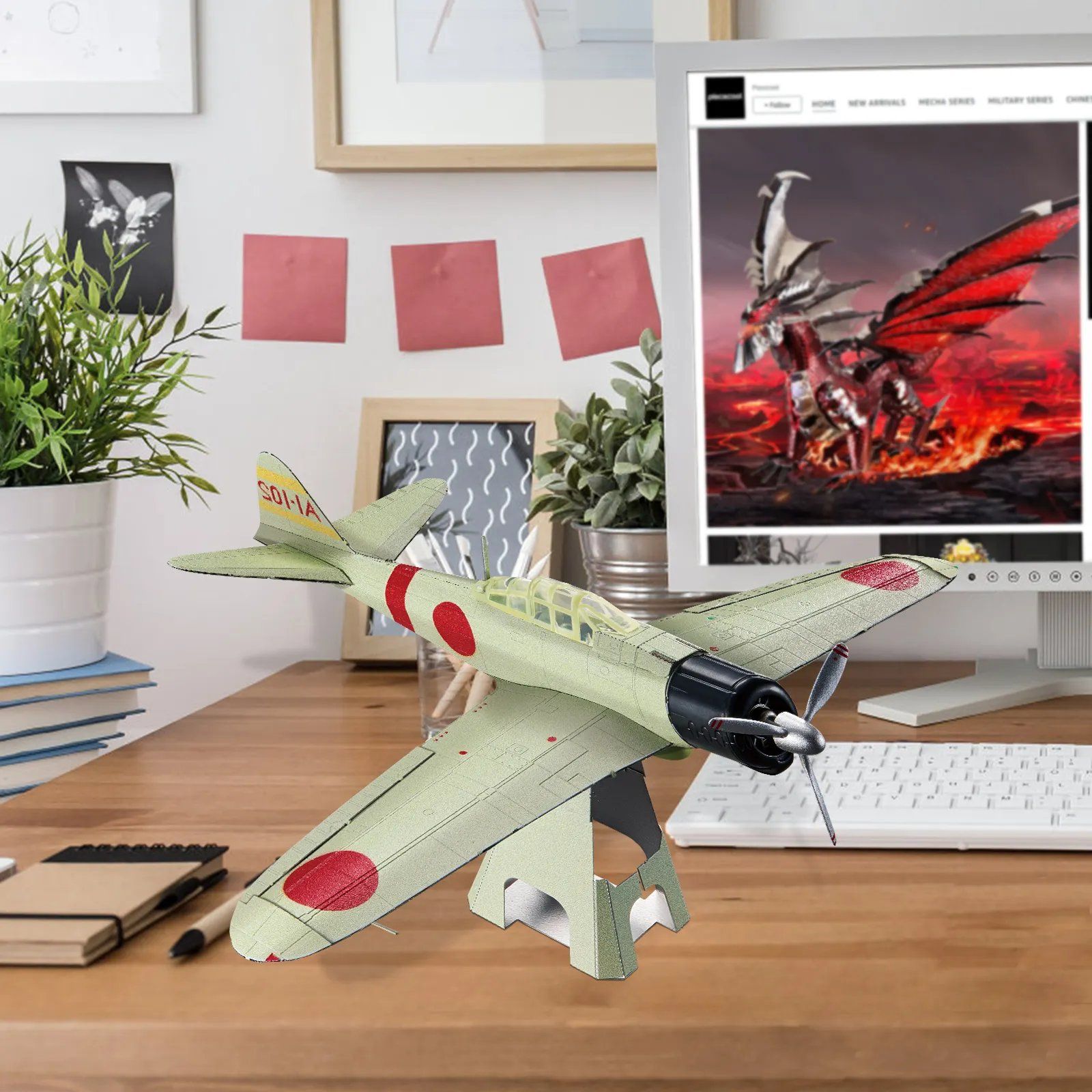  Mô Hình Kim Loại 3D Lắp Ráp Piececool Tiêm Kích (29 mảnh, MITSUBISHI A6M ZERO) HP234-RS - MP1150 