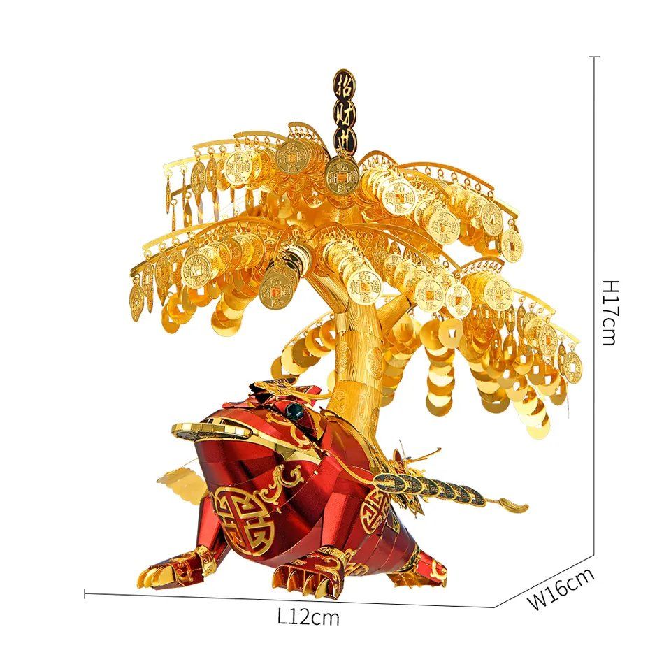  Mô Hình Kim Loại Lắp Ráp 3D Piececool Cóc Thiềm Thừ (Golden Toad) HP114-GR - MP600 