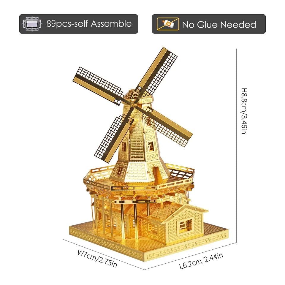  Mô Hình Kim Loại Lắp Ráp 3D Piececool Cối Xay Gió (Dutch Windmill) HP012-G – MP253 