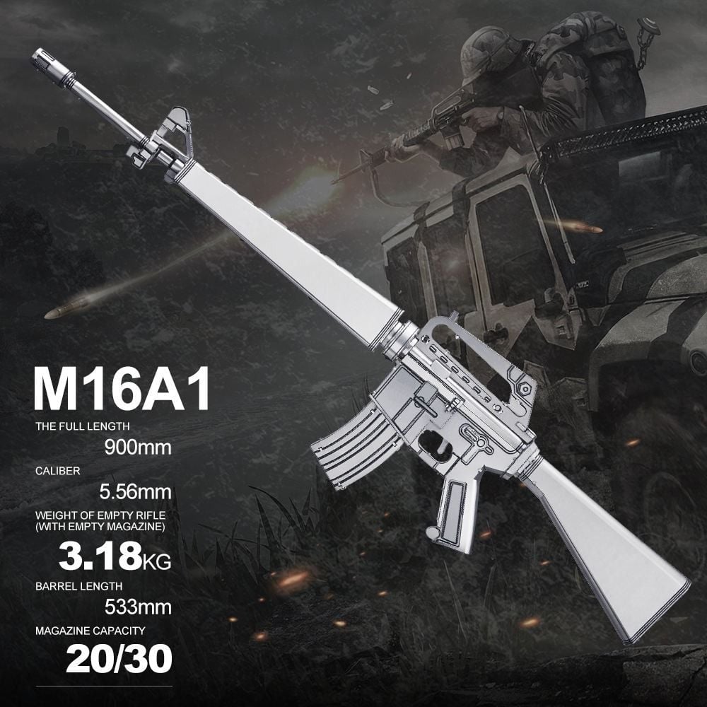  Mô Hình Kim Loại 3D Lắp Ráp Piececool Súng Trường M16A1 (86 mảnh, M16A1 Assault Rifle) HP349-SK - MP1229 