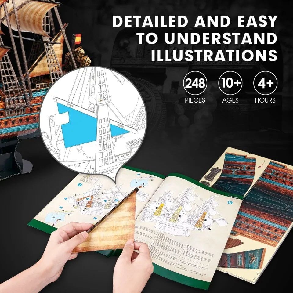  Mô Hình Giấy 3D Lắp Ráp CubicFun Thuyền San Felipe (248 mảnh) T4017h - PP047 